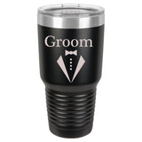 Bride and Groom 30 oz. Laser Engraved Tumblers with  lid Laser Engraved