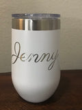 16 oz. Personalized Stemless Wine Tumbler Laser Engraved